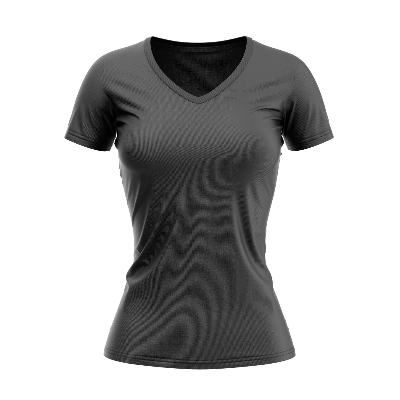 01 = Neck-Female-T-Shirt - Black