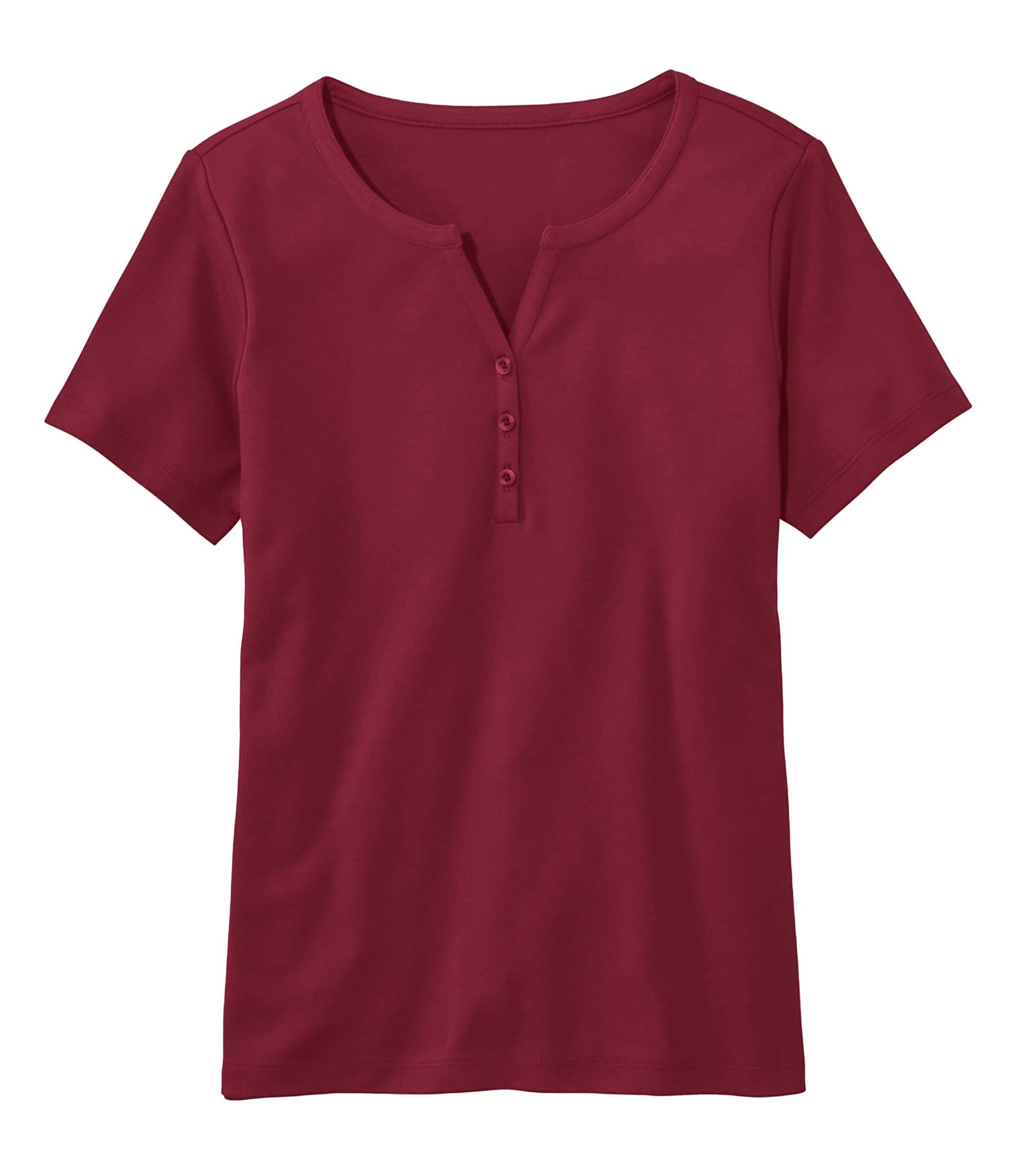 04 = Henley with model - Maroon