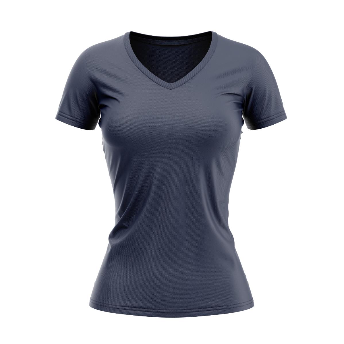 13 = Neck-Female-T-Shirt - Navey