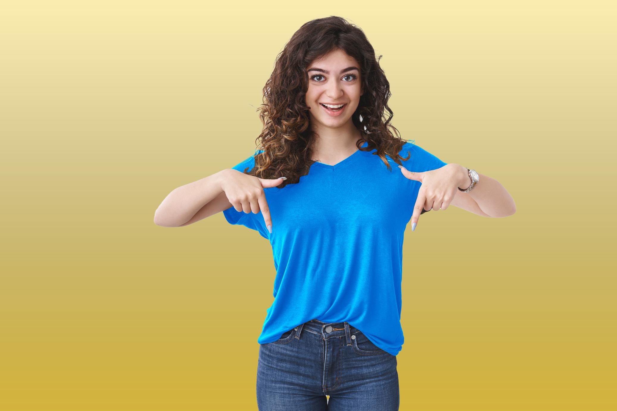 16 = V-Neck-Female-T-Shirt -Sky Blue