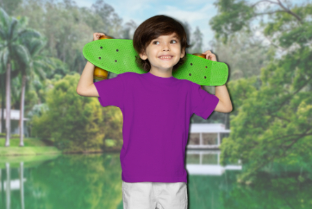 18 = Round Neck with model - Purple