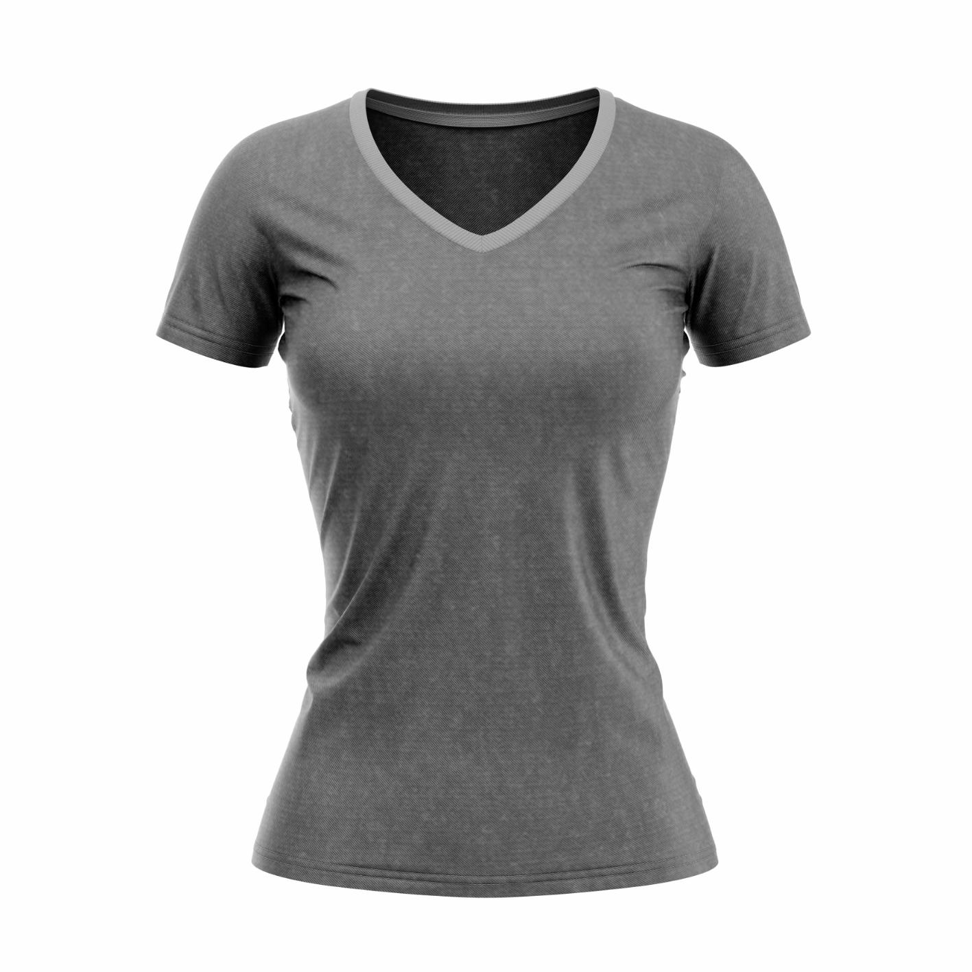 20 = Neck-Female-T-Shirt - charcoal melange