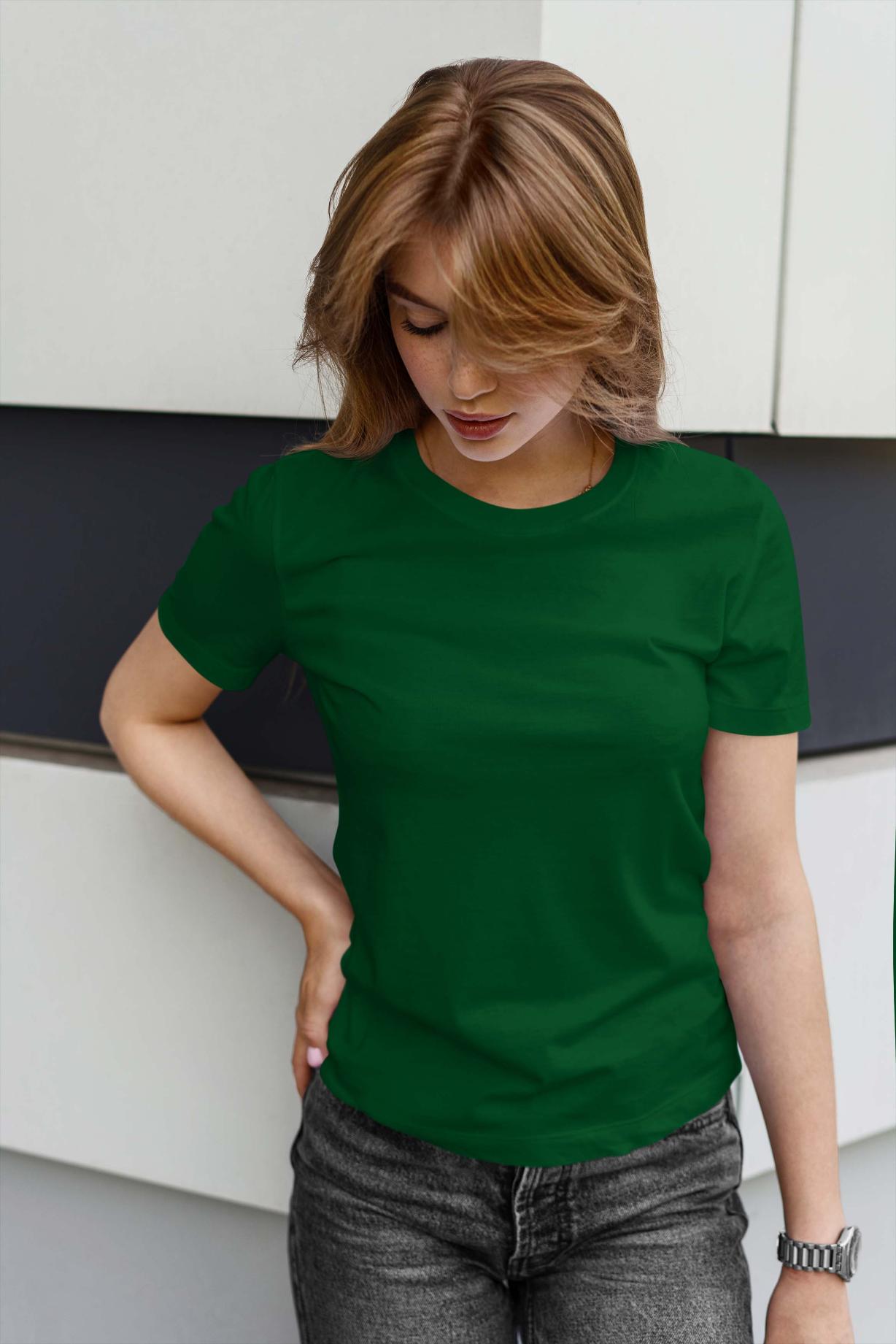 round neck dark green_