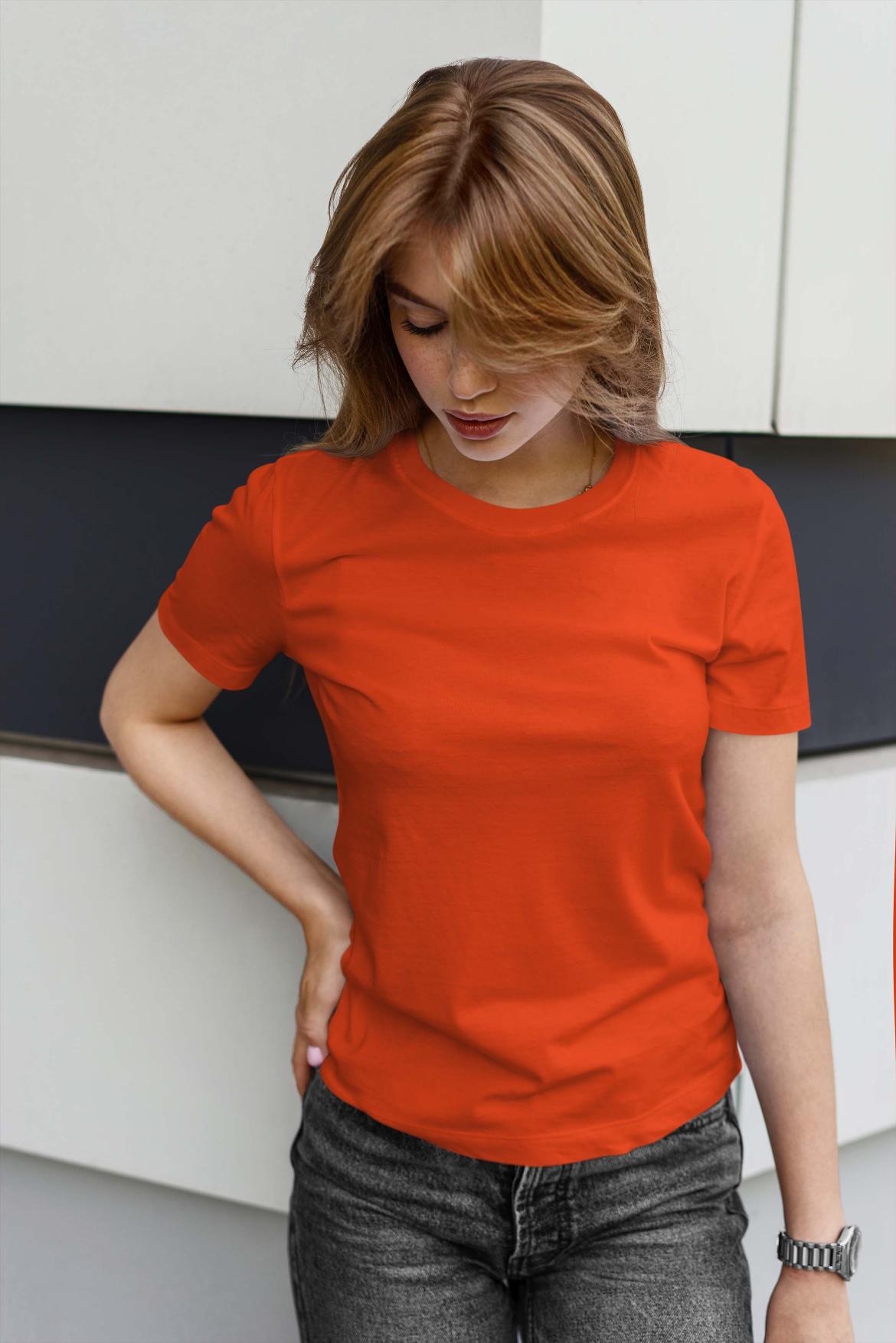 round neck orange_