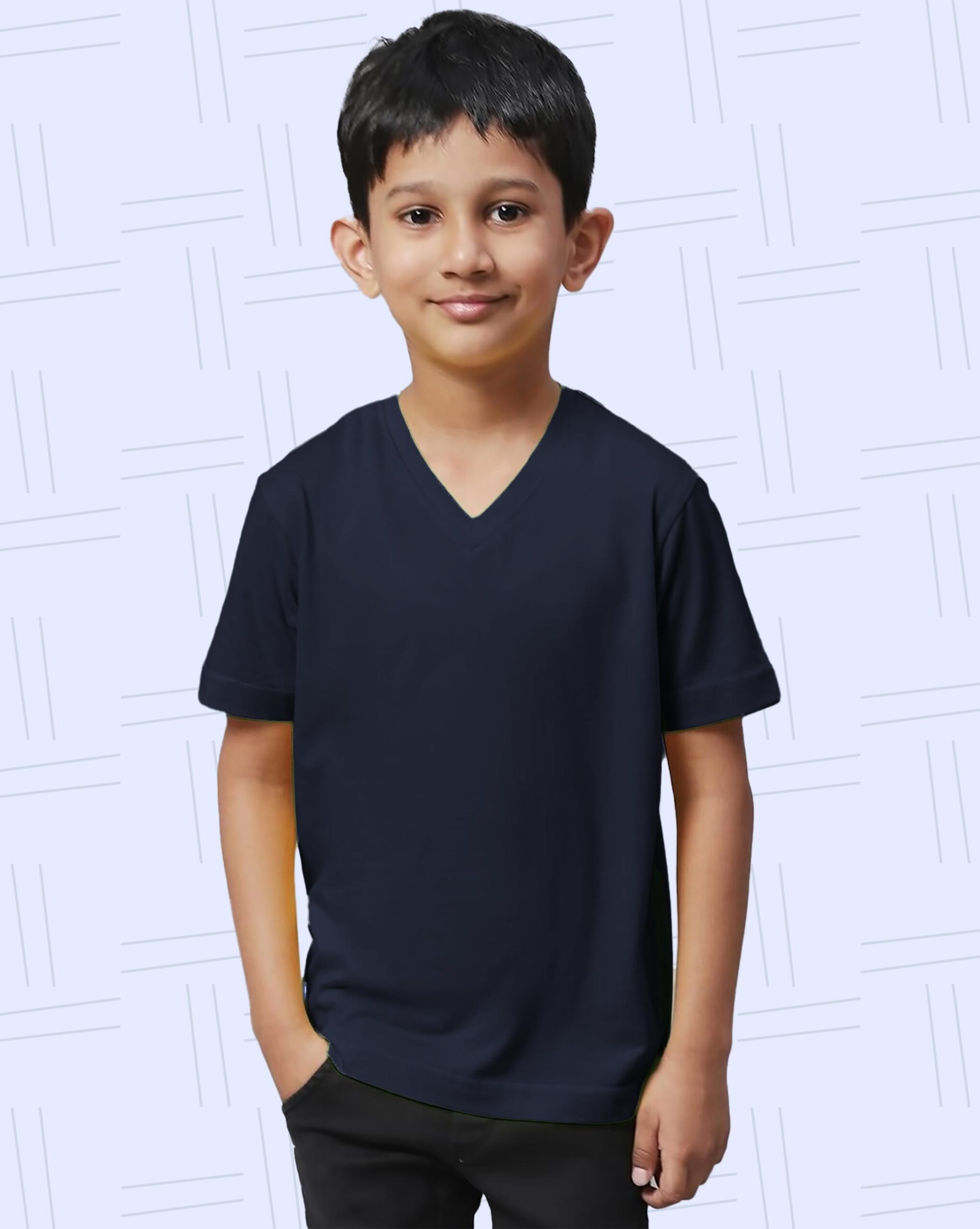 03 - V Neck Kids with Model - Neavy