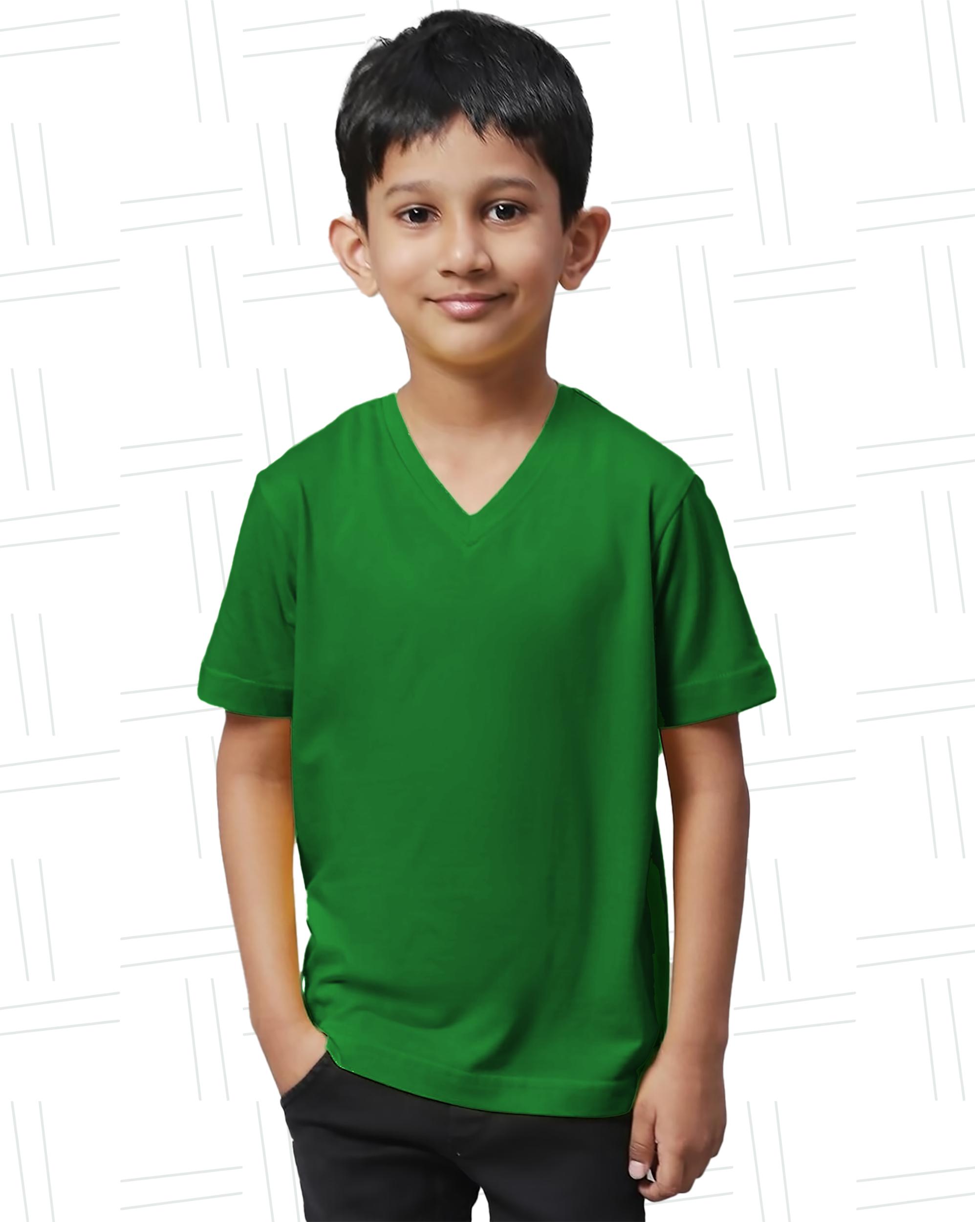 06 - V Neck Kids with Model - Light Green