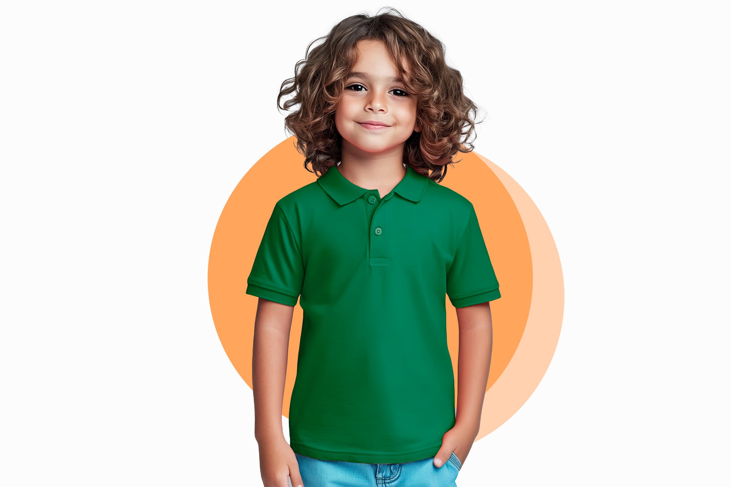 07 = Polo with Model - Dark Green
