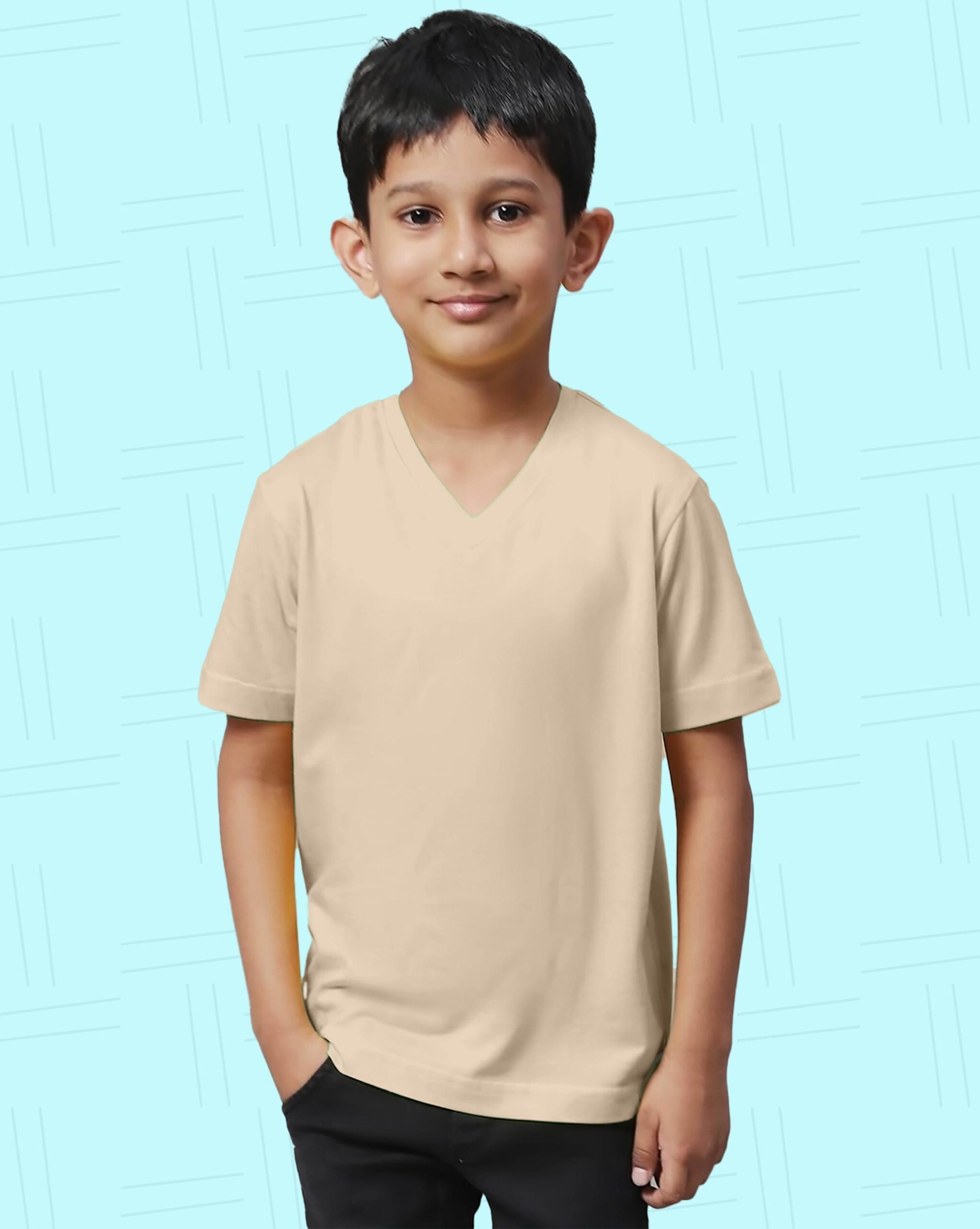 12 - V Neck Kids with Model - Sandal