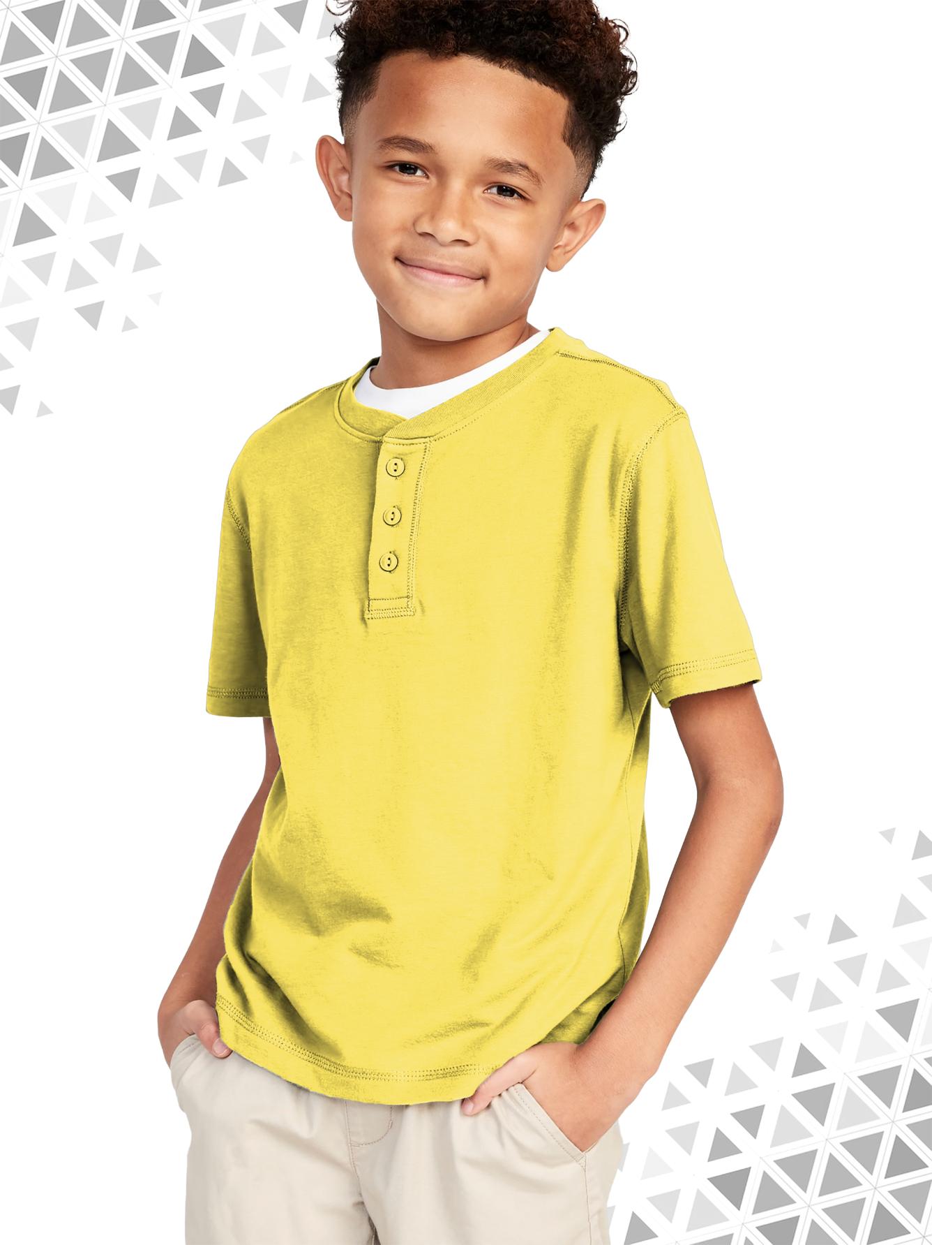 16 = Henley withModel - Yellow