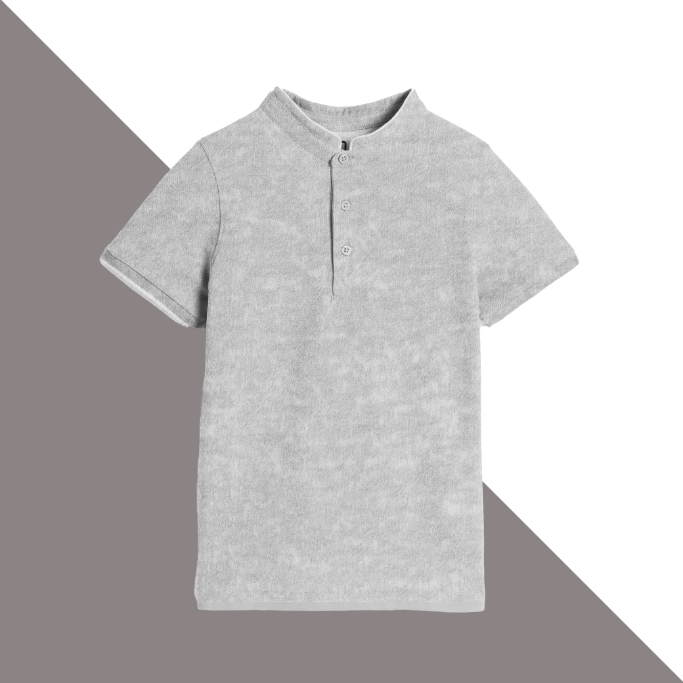 19 = Chinese Collar without Model - Gray Melange